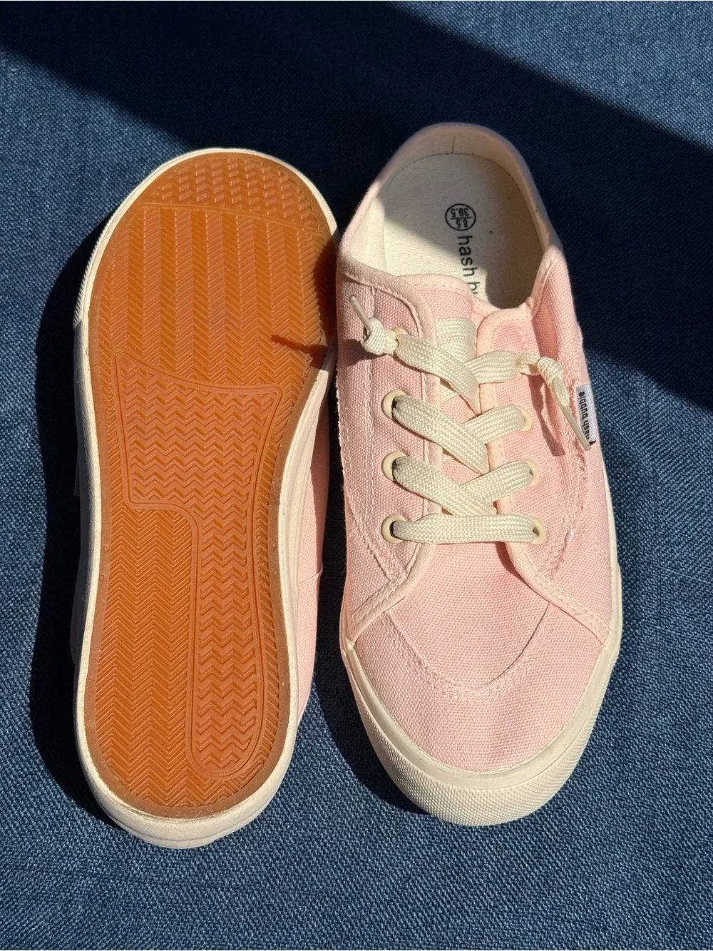 Hash Bubbie Pink Canvas Backless Mule Sneakers Women's Size 8.5 NWOB